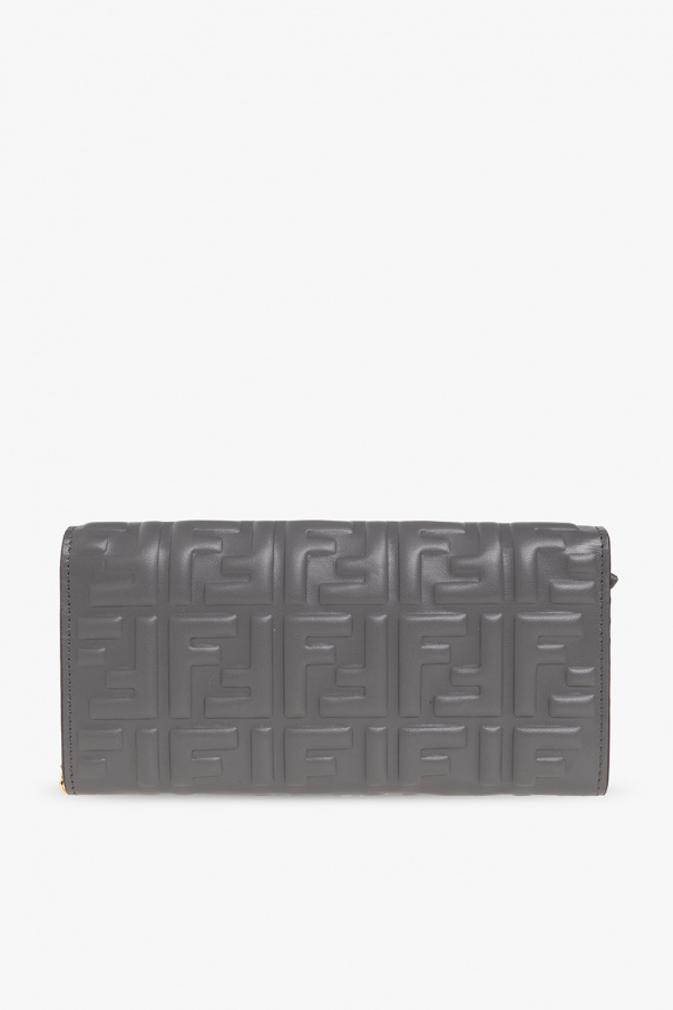 ■FENDI■ Baguette Chain Wallet Shoulder Bag Black 8M0365AAJ Baguette Continental Wallet With Chain Leather Black | Fendi